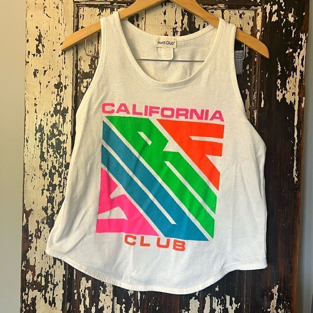 Vintage neon California Surf Club women’s Hunt Club tank. Size M. 🇺🇸